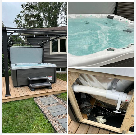 Hot tub installation in New Brunswick. Images of the installation and final product by Twisted Electric.